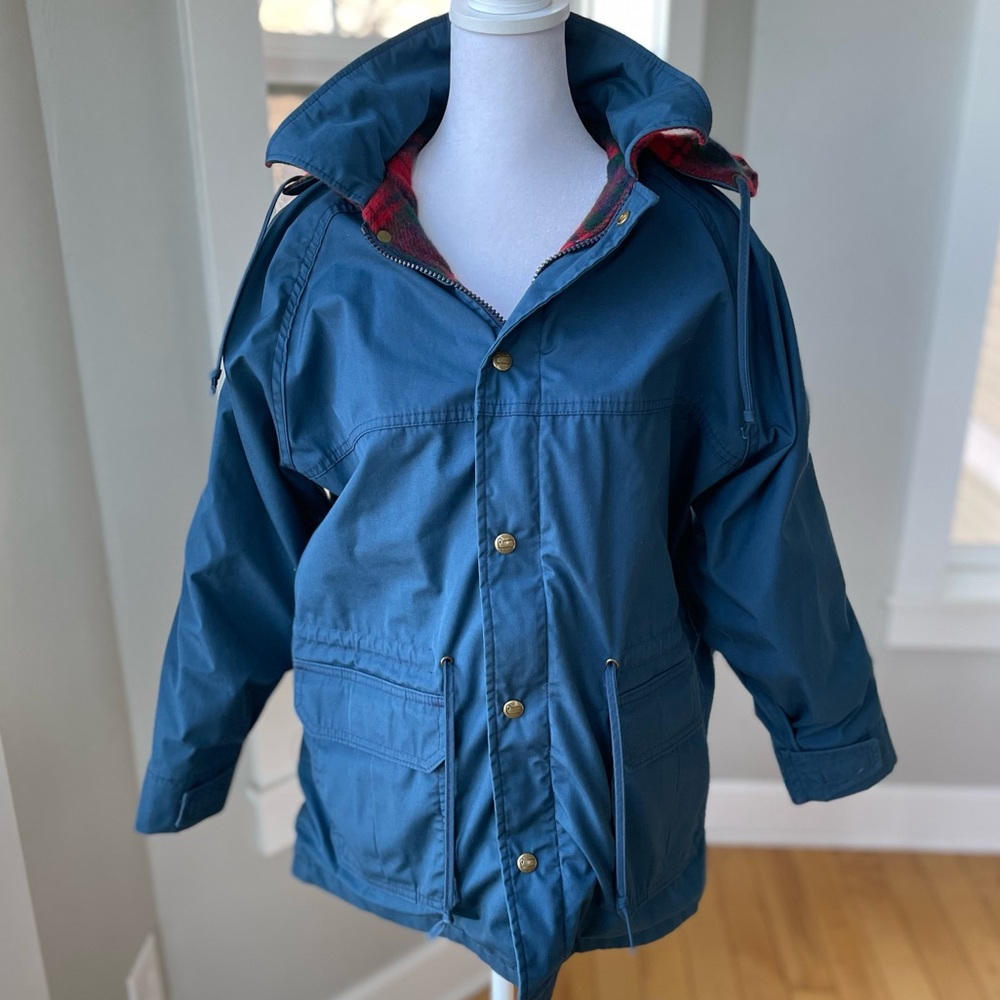 Blue Women's Hooded Parka Jacket